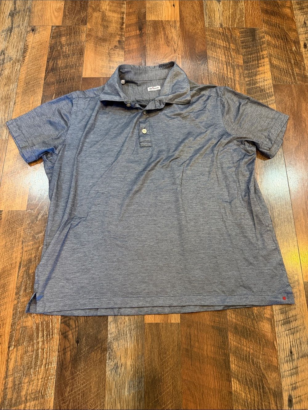 Kiton Heathered Blue Short Sleeve Polo XXL (2100)